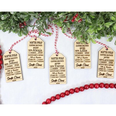 Wood Personalized Stocking and Gift Tag - image1